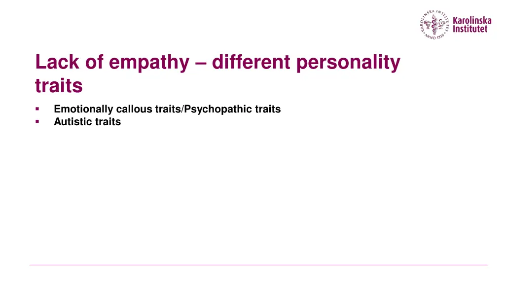 lack of empathy different personality traits