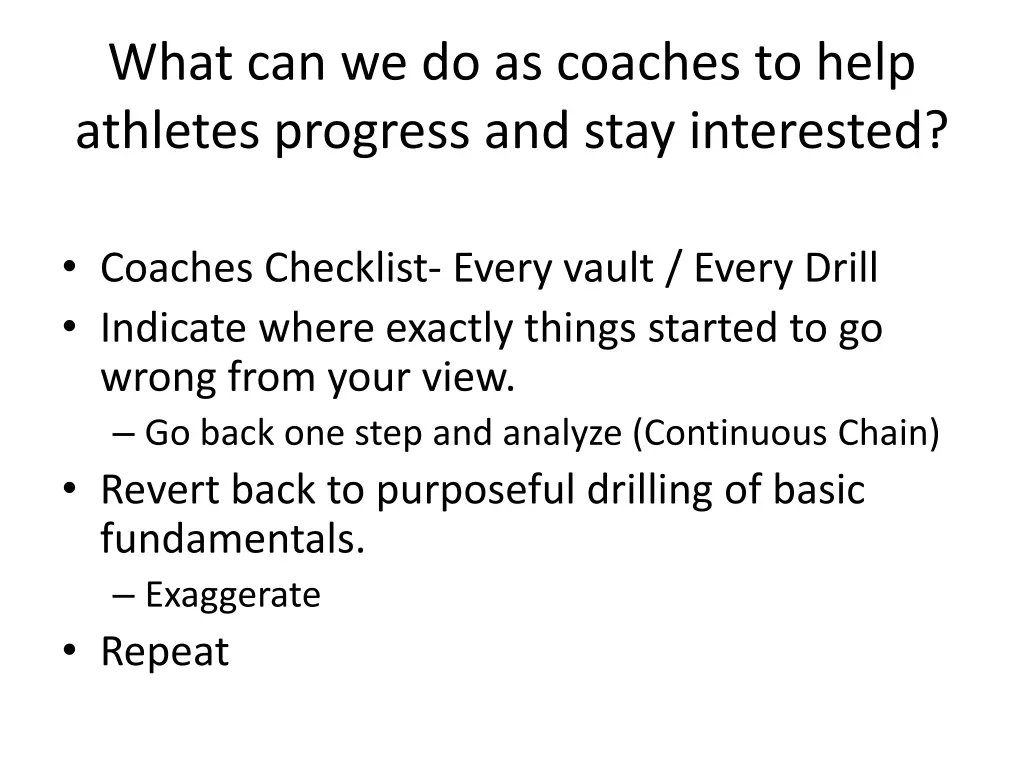 what can we do as coaches to help athletes 1