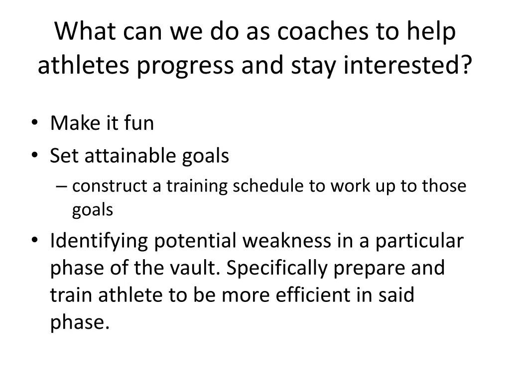 what can we do as coaches to help athletes