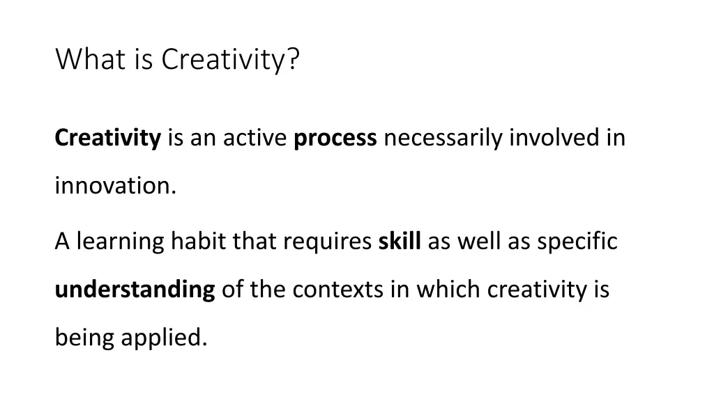 what is creativity