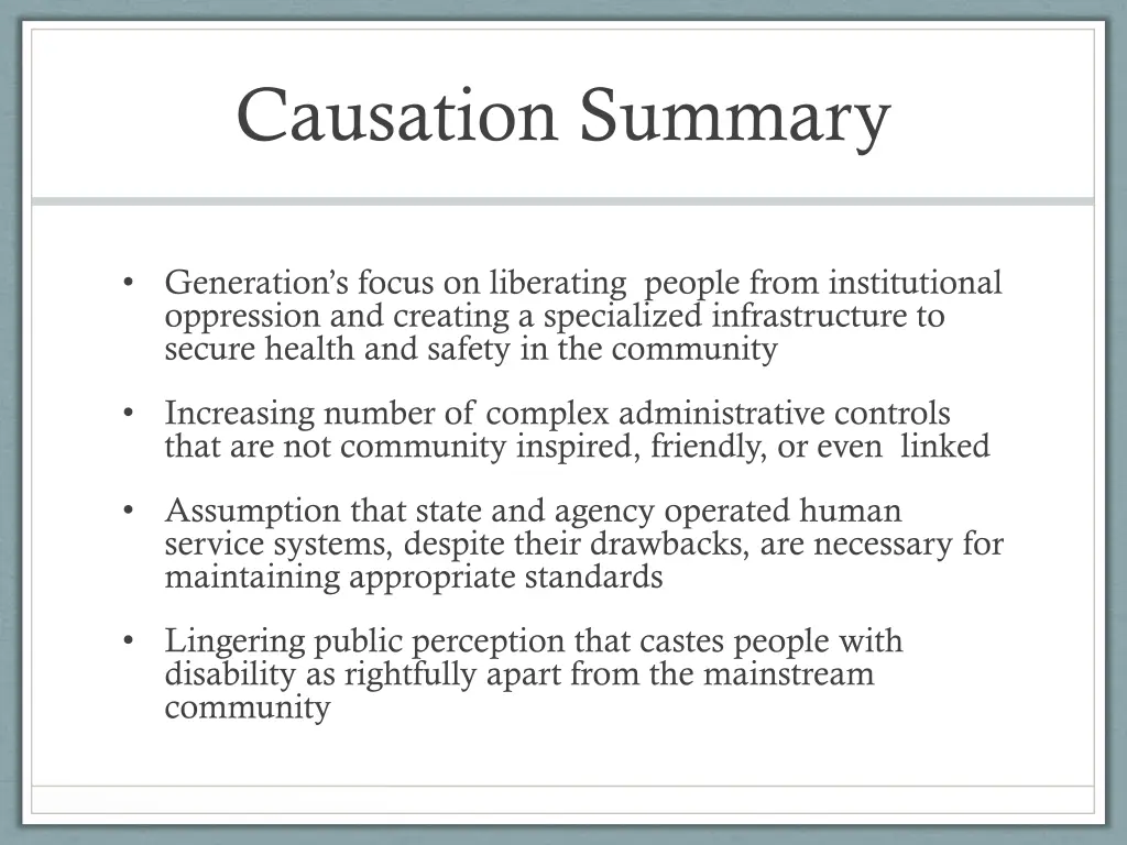 causation summary