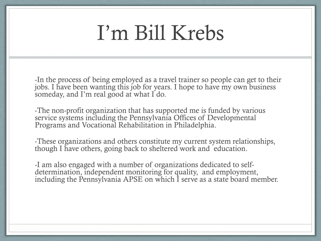 i m bill krebs