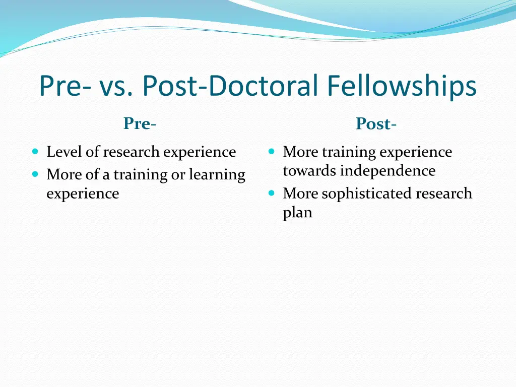 pre vs post doctoral fellowships