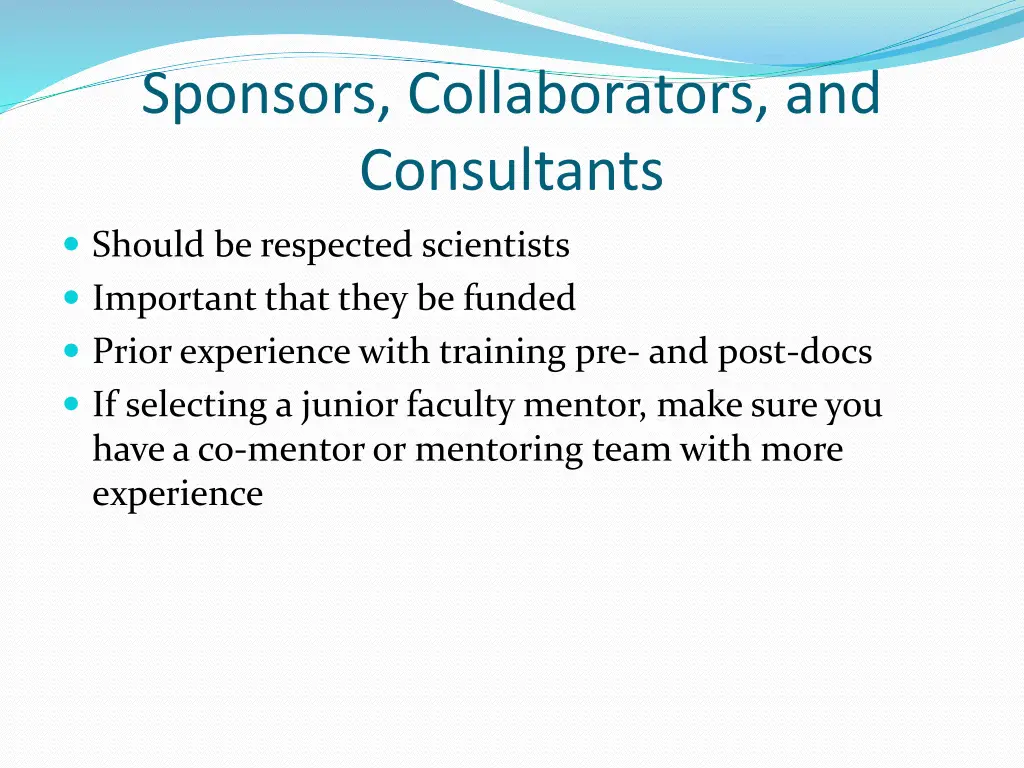 sponsors collaborators and consultants