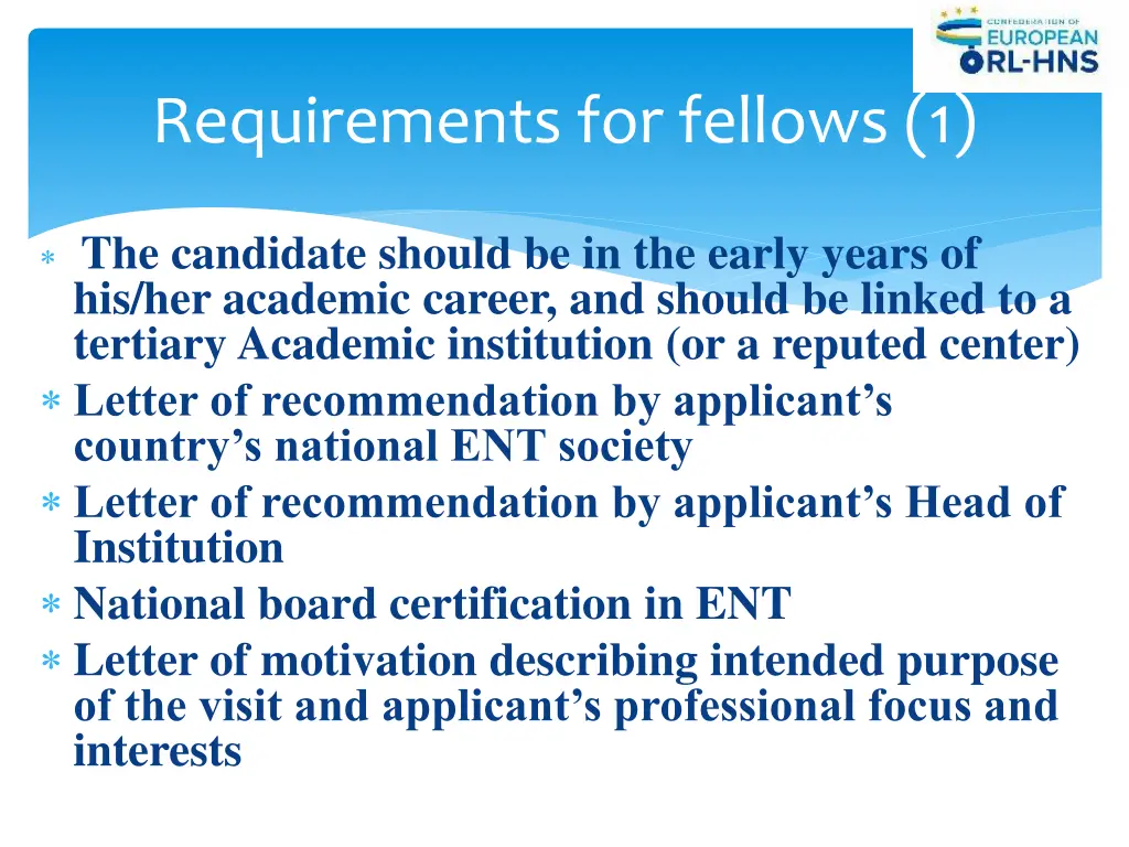 requirements for fellows 1