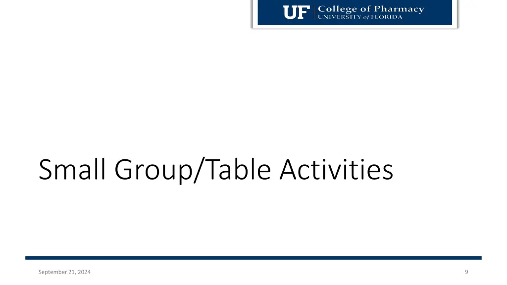 small group table activities