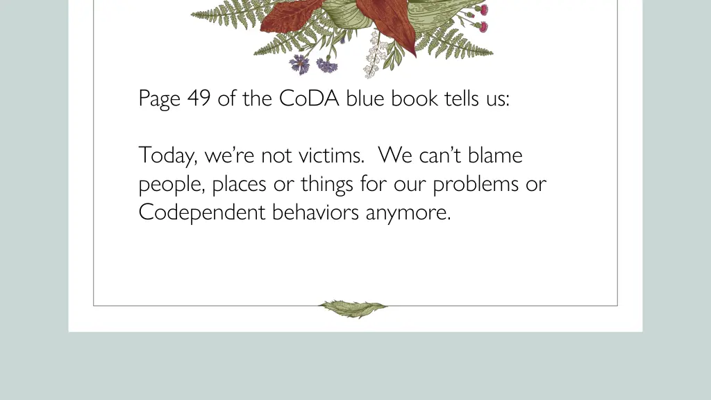 page 49 of the coda blue book tells us