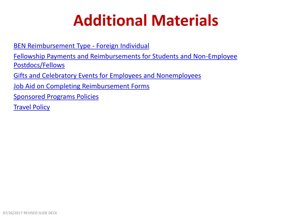 additional materials