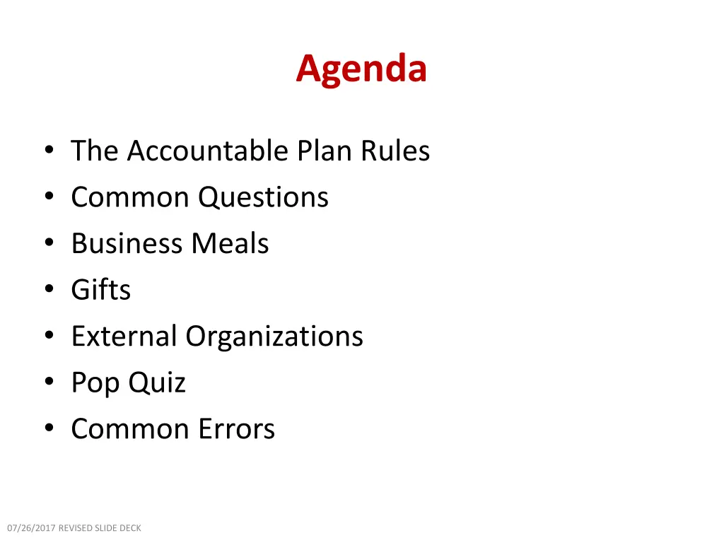 agenda