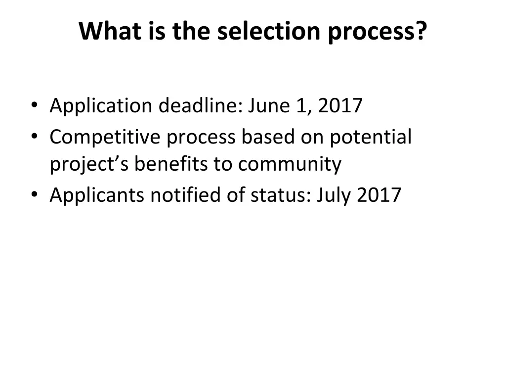 what is the selection process