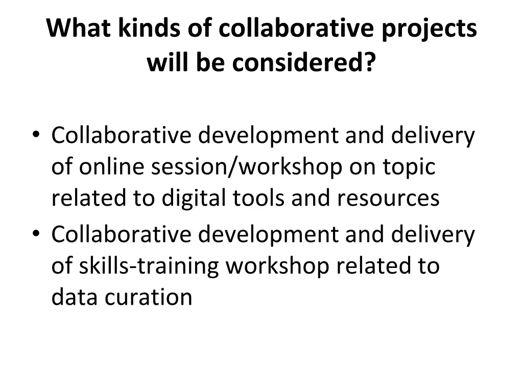 what kinds of collaborative projects will 1