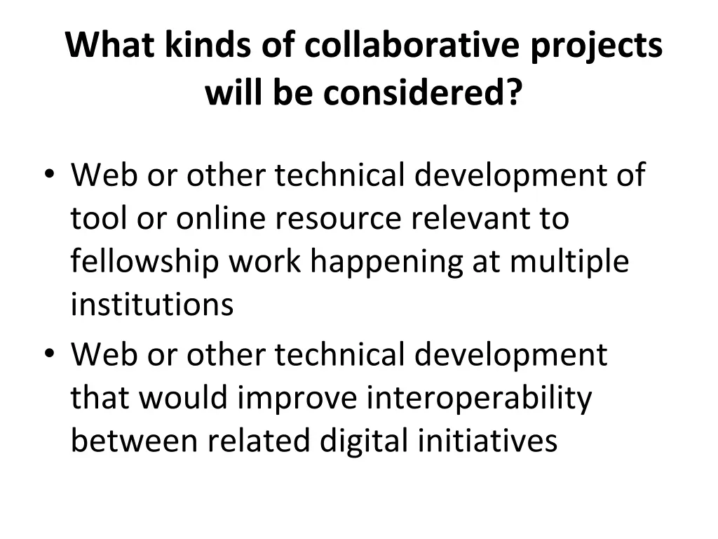 what kinds of collaborative projects will