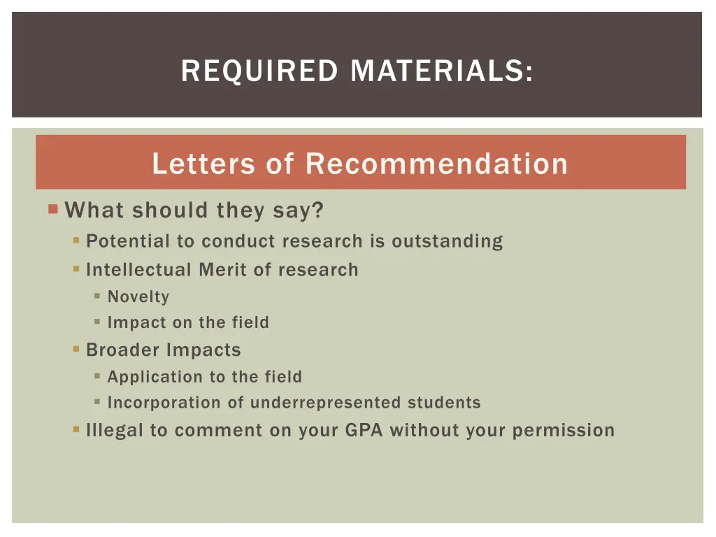 required materials 4