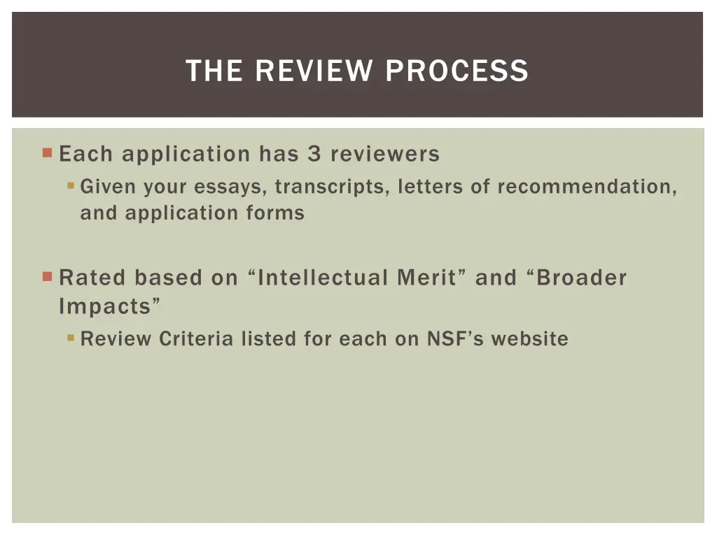 the review process