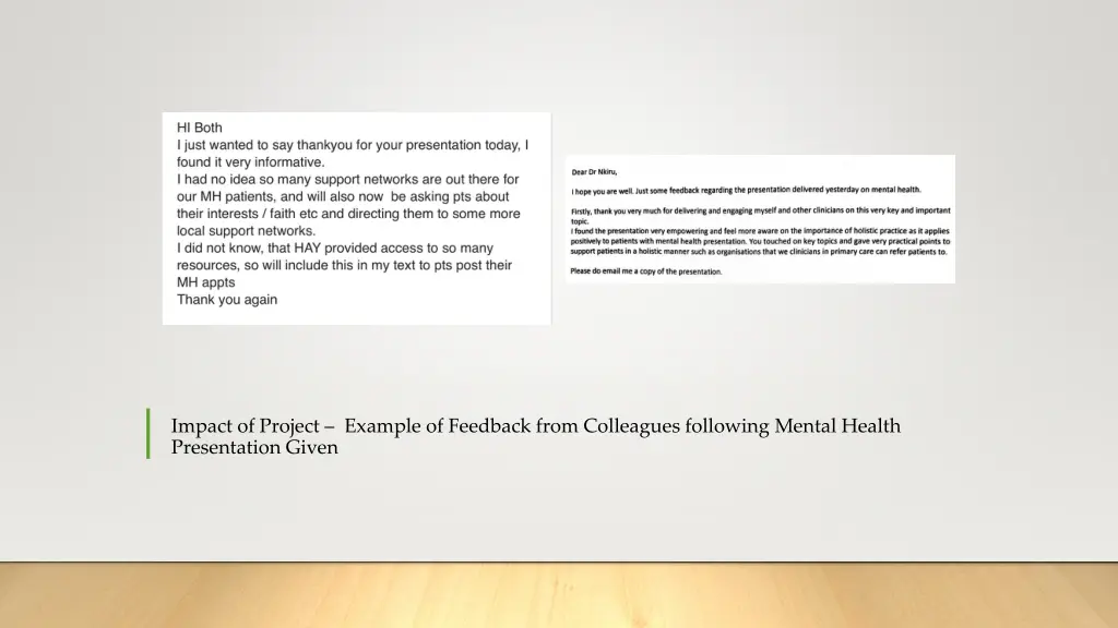 impact of project example of feedback from