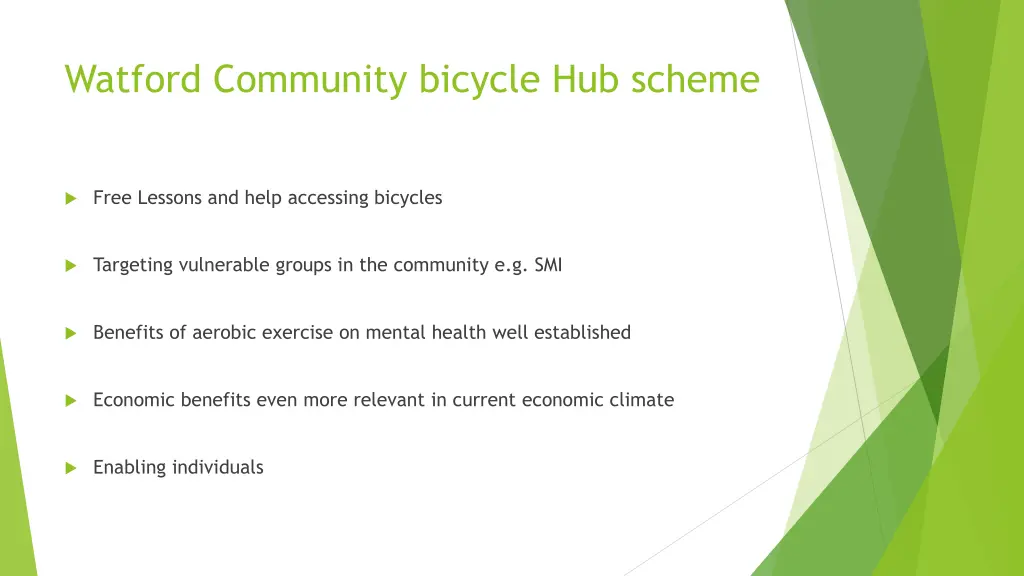 watford community bicycle hub scheme