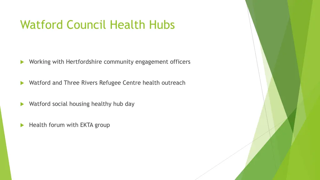 watford council health hubs