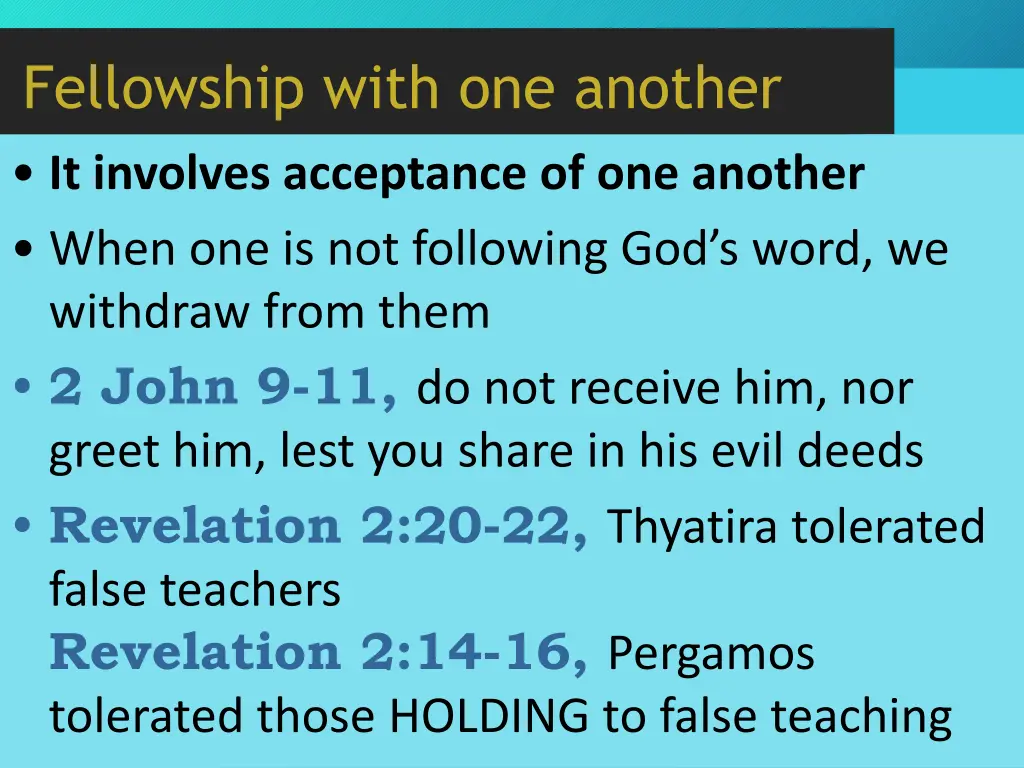 fellowship with one another 1