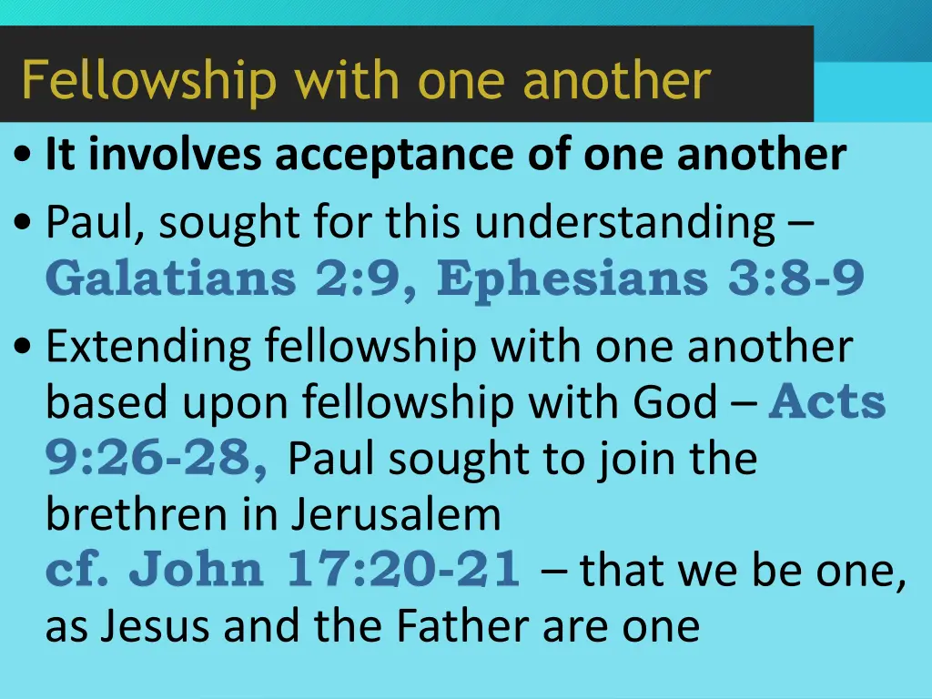 fellowship with one another it involves