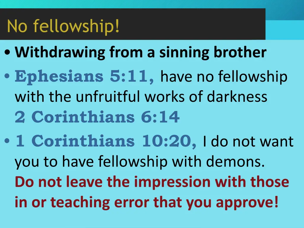 no fellowship