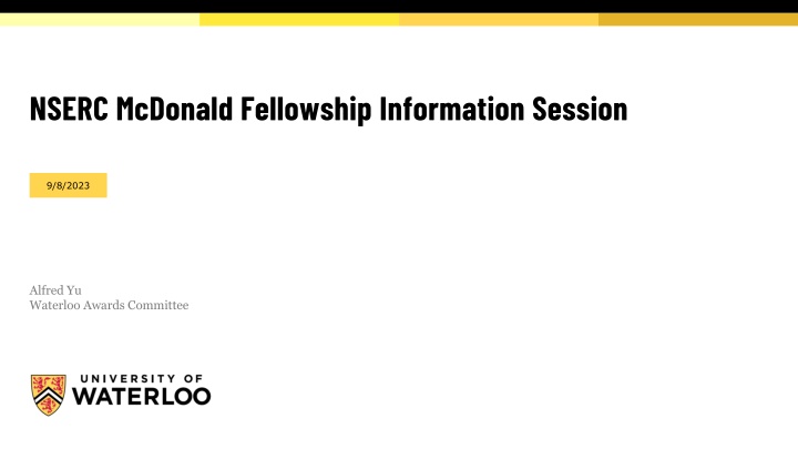 nserc mcdonald fellowship information session