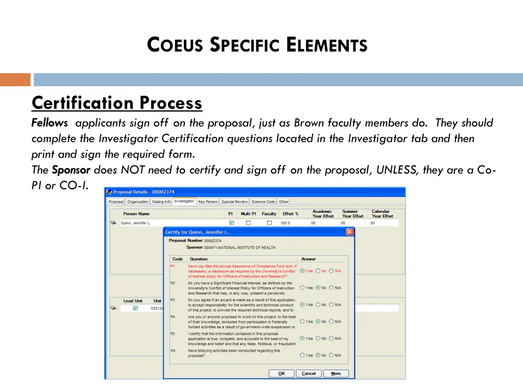 c oeus s pecific e lements 9