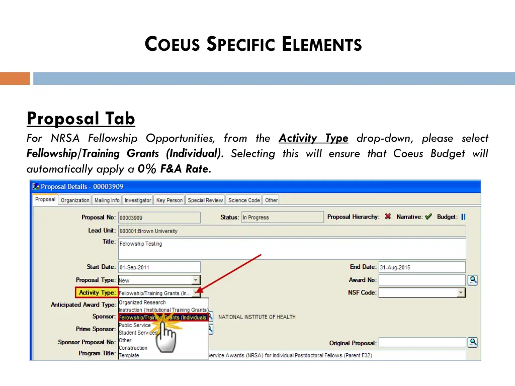 c oeus s pecific e lements