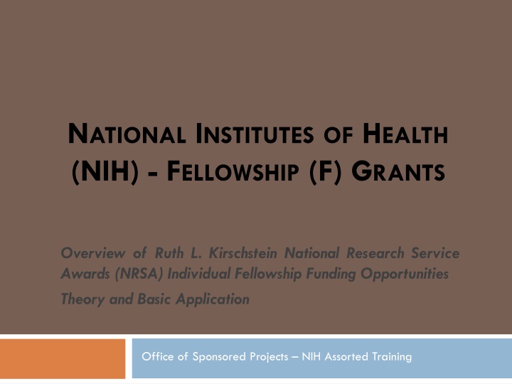 n ational i nstitutes of h ealth nih f ellowship