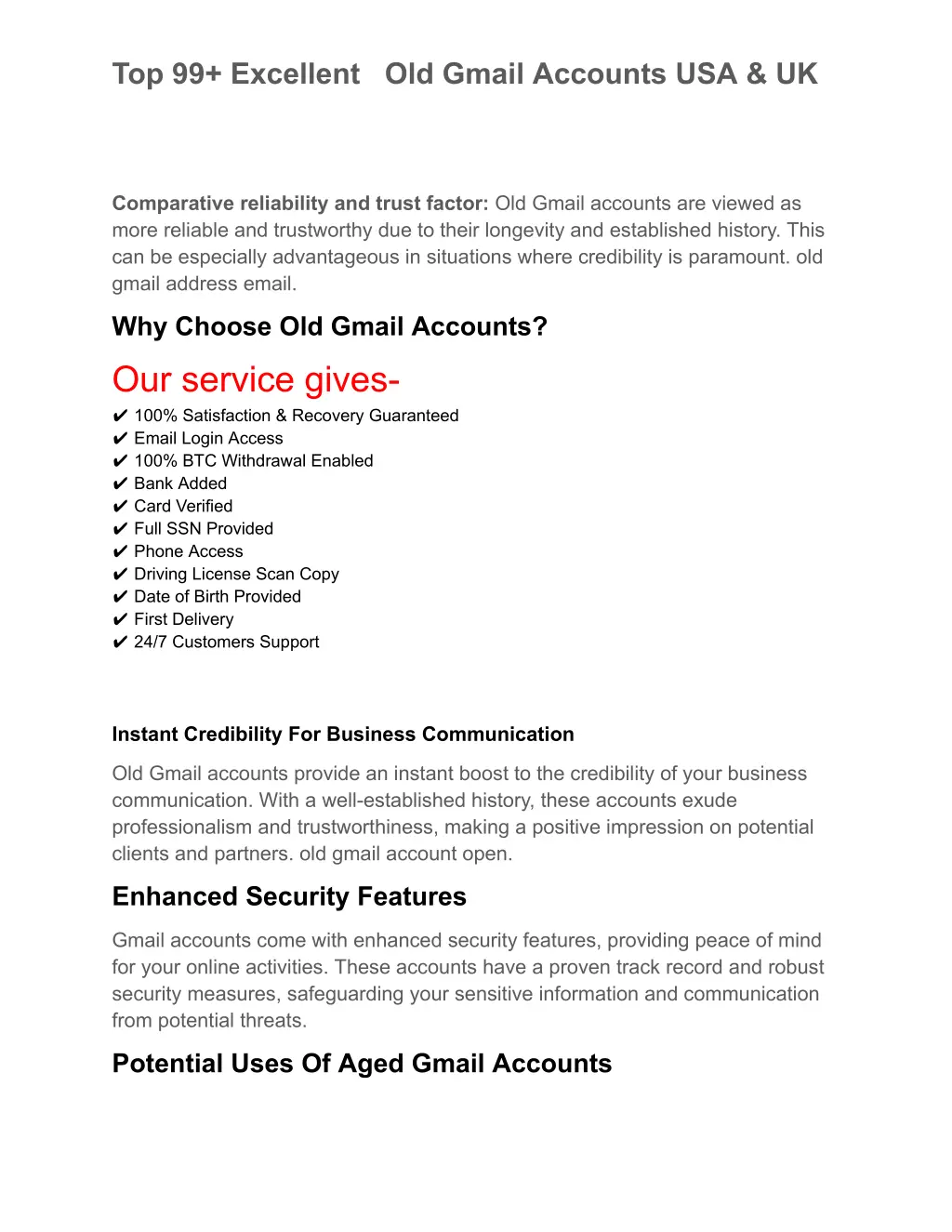 top 99 excellent old gmail accounts usa uk 3