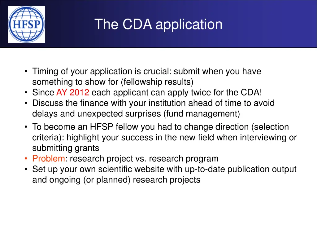 the cda application