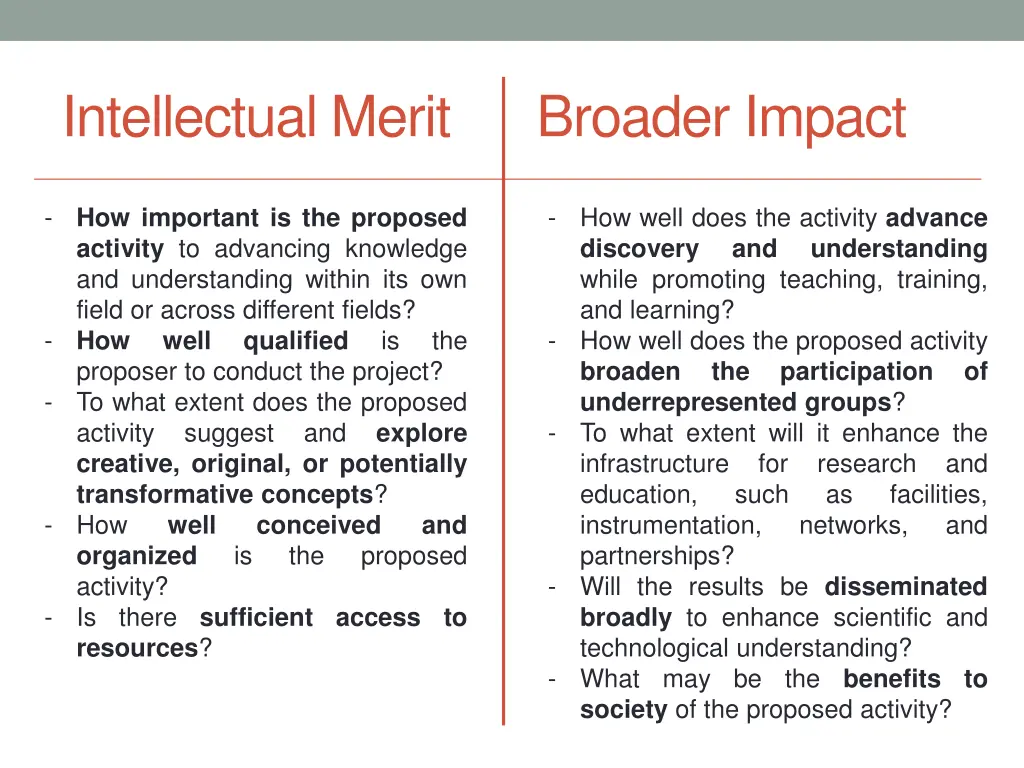 intellectual merit broader impact