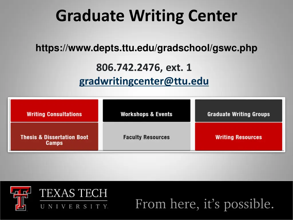 graduate writing center