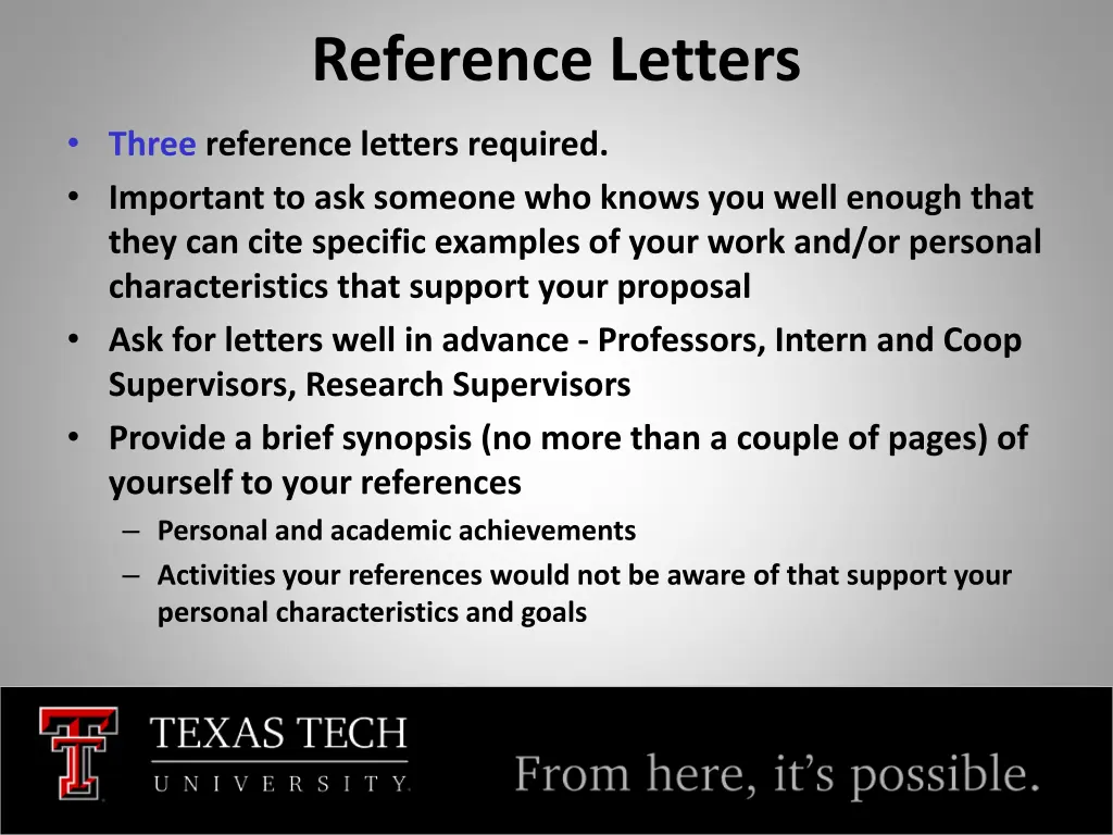 reference letters