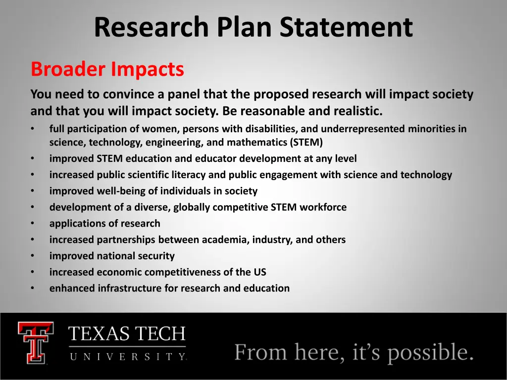 research plan statement 2