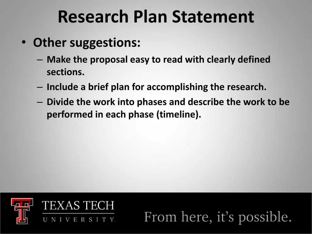 research plan statement 3