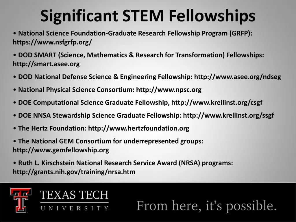 significant stem fellowships