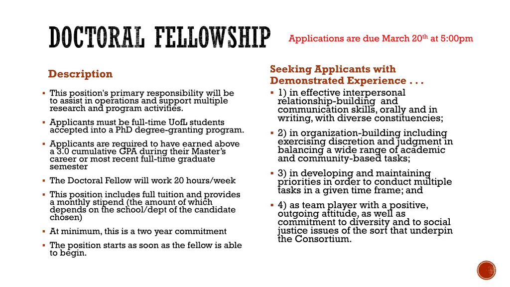 doctoral fellowship