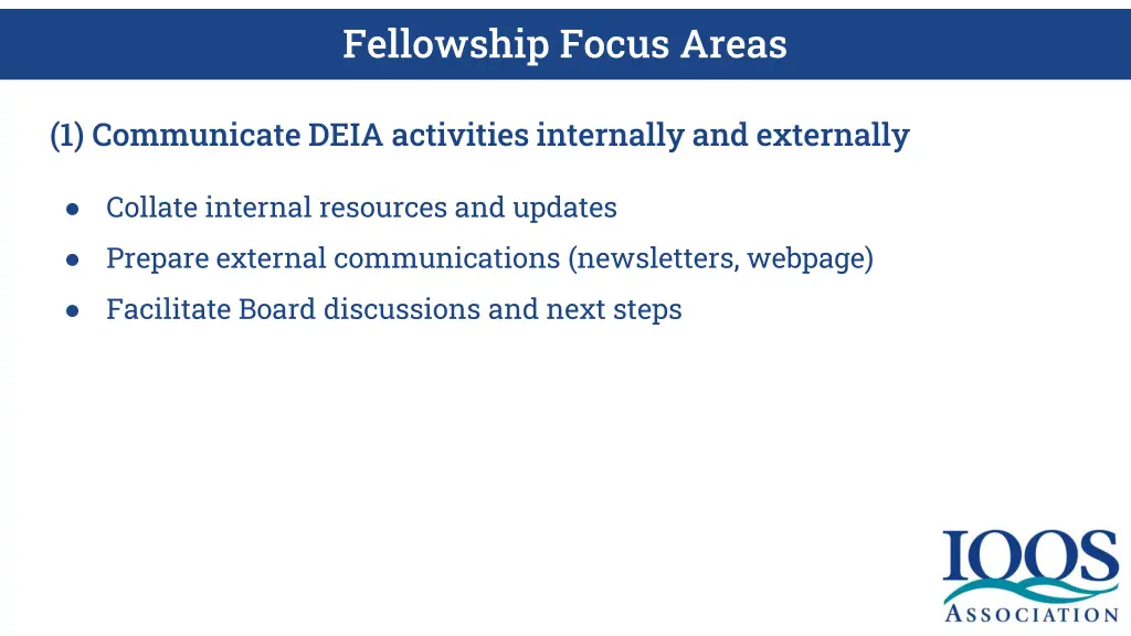 fellowship focus areas