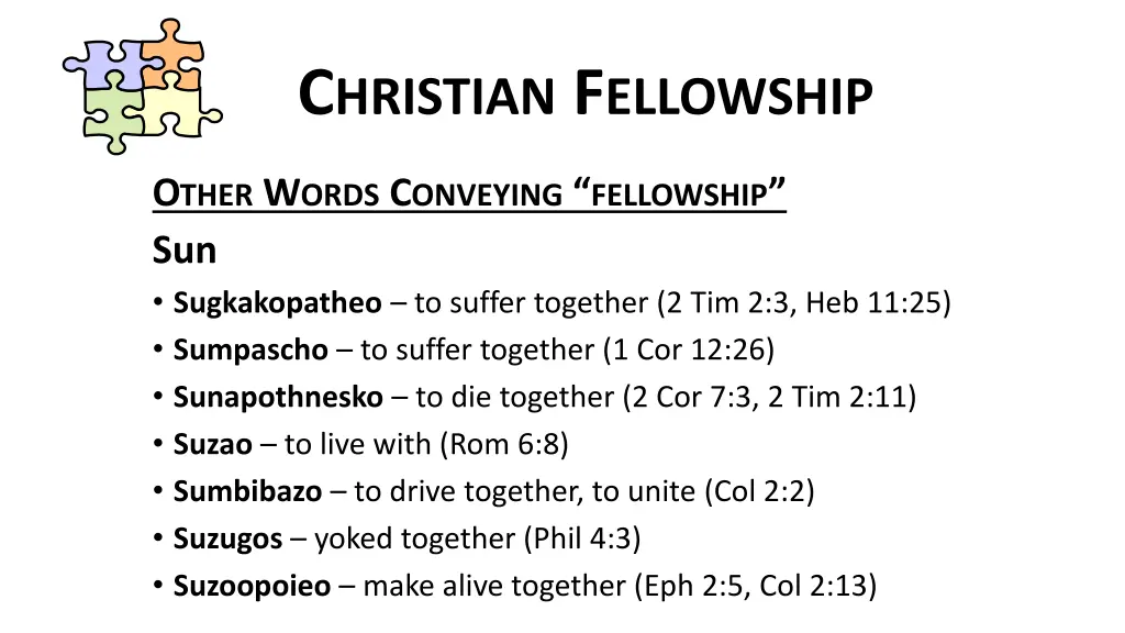 c hristian f ellowship 6