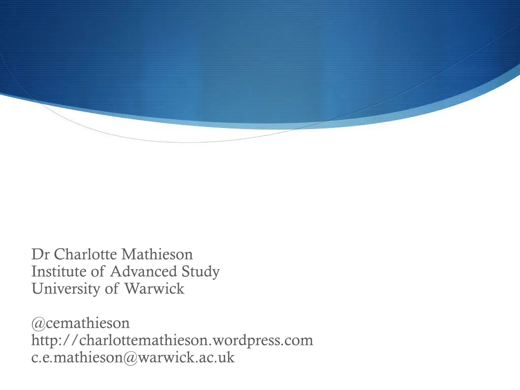 dr charlotte mathieson institute of advanced