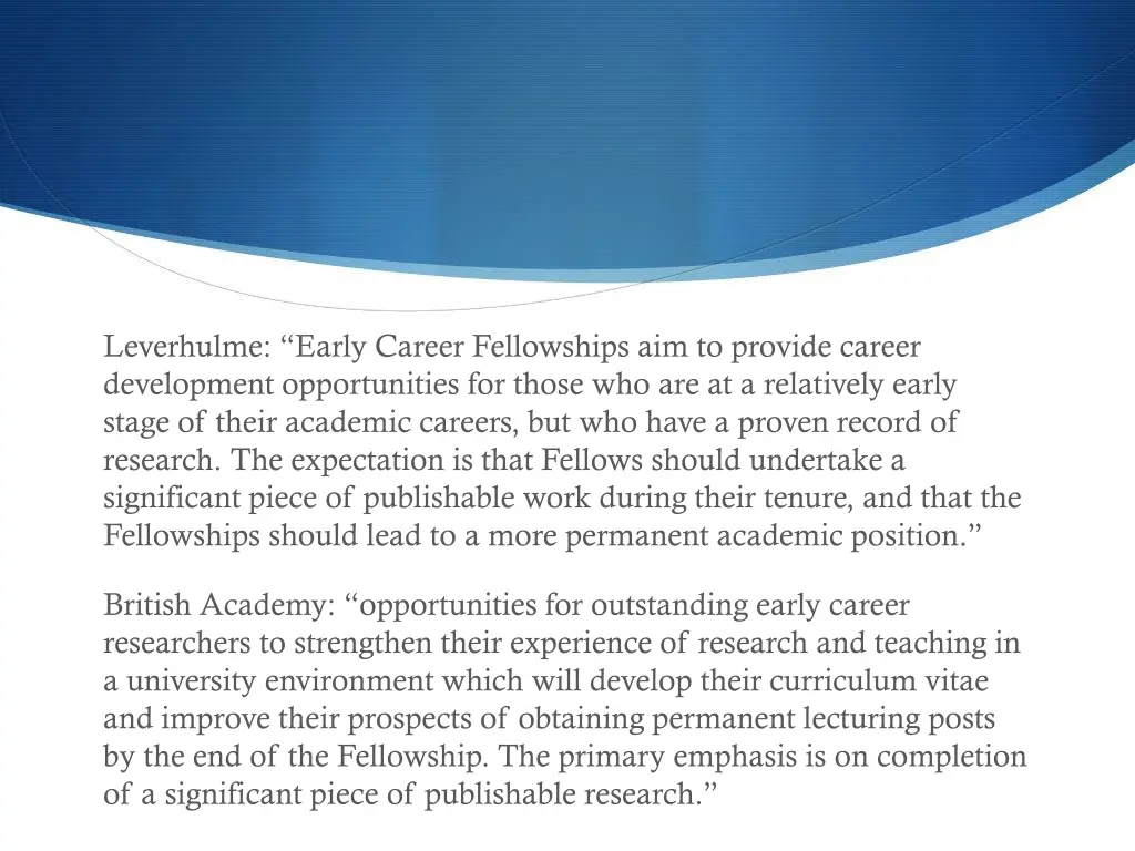 leverhulme early career fellowships