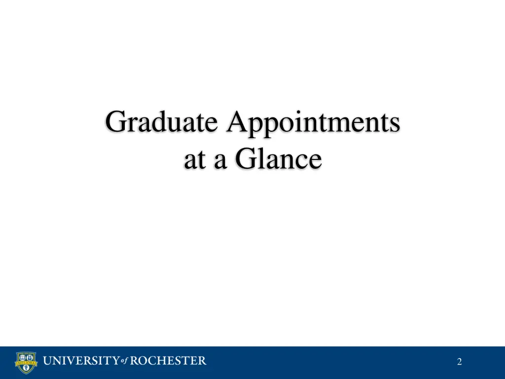 graduate appointments at a glance