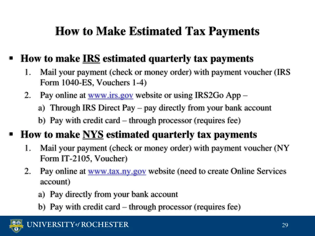 how to make estimated tax payments