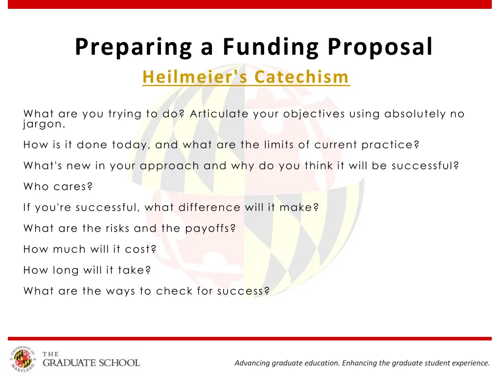 preparing a funding proposal