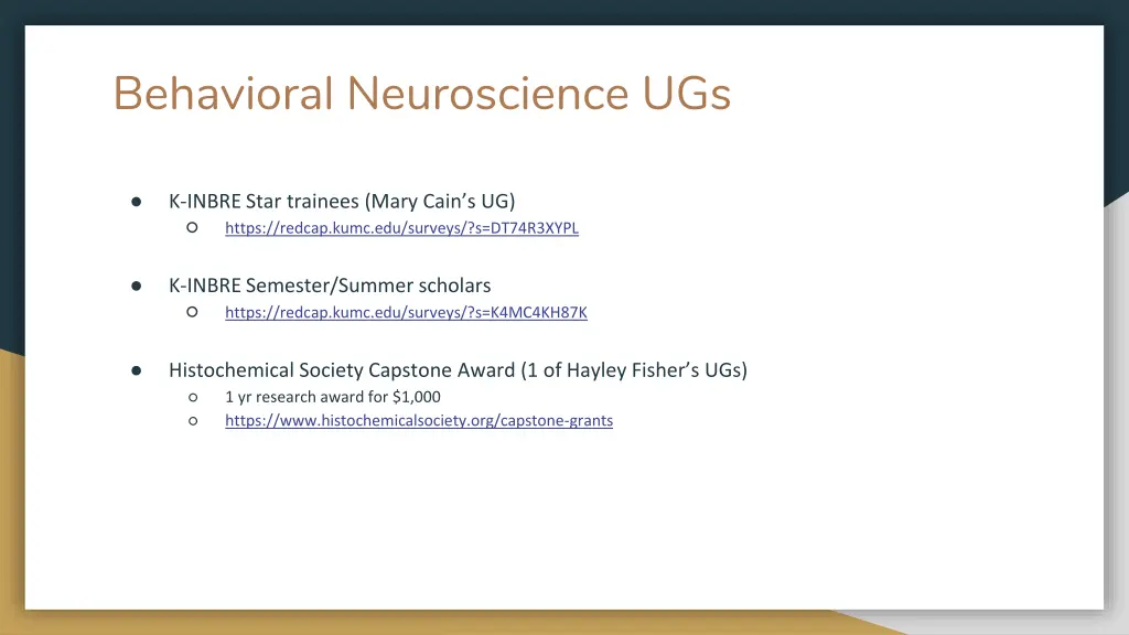 behavioral neuroscience ugs