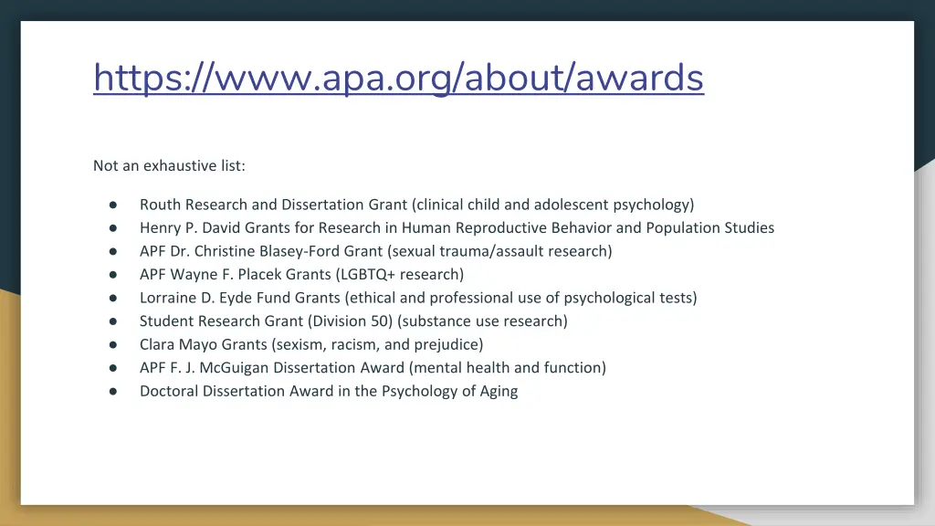 https www apa org about awards