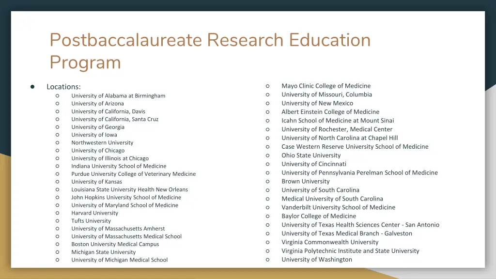 postbaccalaureate research education program 2