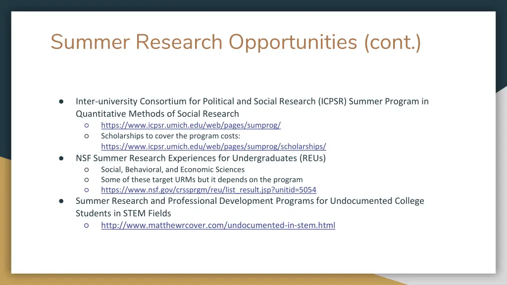 summer research opportunities cont 1