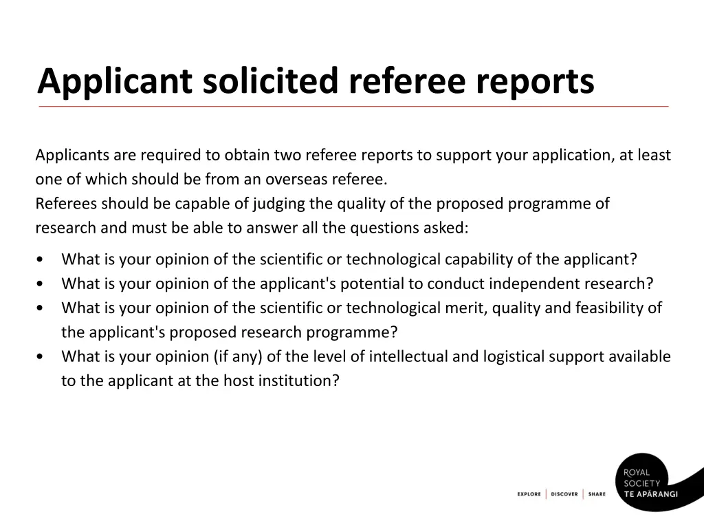 applicant solicited referee reports