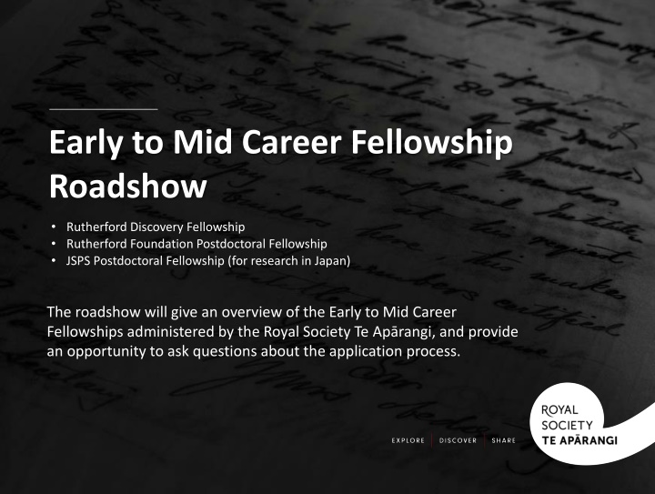 early to mid career fellowship roadshow